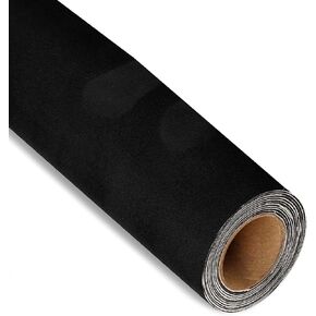 Microfiber Fabric Self-Adhesive Suede Look, Stretch Film Fabric for car Interior Decorate - 16in x 55in, Black