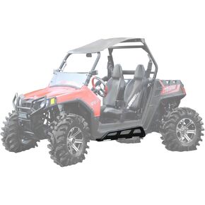 SuperATV.com Rock Sliders Nerf Bars Tree Kickers لـ 2008-2014 Polaris RZR 570/800 / 800 S | التجاعيد السوداء | مصنوعة من أنابيب شديدة التحمل مقاس 1.75 بوصة | لمسة نهائية من مسحوق الطلاء | تركيب بمسمار