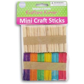 100 عصا حرفية صغيرة - خشب ملون وطبيعي in Kuwait