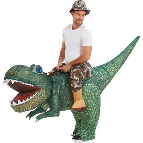 GOOSH Inflatable Dinosaur Costume Adult Size Riding Air Funny Blow up Dinosaur Costume for Halloween Cosplay Party