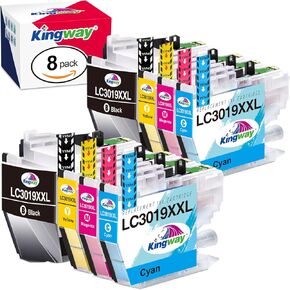 KINGWAY LC3019 XXL Ink Cartridges Replacement for Brother LC3019 Ink Cartridges Compatible with MFC-j5330DW MFC-J6930DW MFC-J6530DW MFC-J5335DW MFC-J6730DW Printers, 8-Pack
