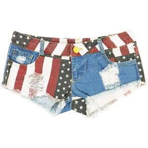 Womens Low Waist Cotton Light Colors Denim Shorts Ripped Rolled Hot Pants