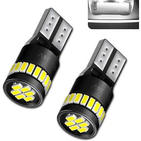 2 PCS Car W5W T10 LED Width Indicator Light, 1.37" x 0.46" 7020-10SMD Wide-angle Lighting Reading Light Tail Box Light, CANBUS Decoding Plug and Play Light Bulb, Universal for Cars (White)
