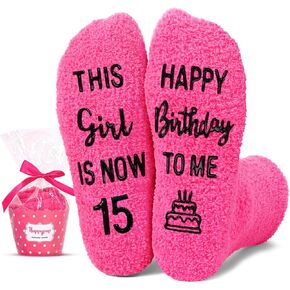 HAPPYPOP 15th Birthday Gift Ideas for Girls - Socks for Girls Age 15, Presents for 15 Year Old Teenager Girls, 15 Quinceanera Gifts