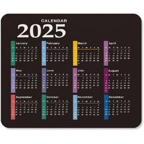 تقويم لوحة الماوس 2025، تقويمات لوحات ماوس الكمبيوتر، حصيرة مكتب مطاطية غير قابلة للانزلاق، لوحة مفاتيح ألعاب مكتبية (9.45 × 7.87 بوصة)
