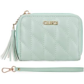 محفظة CLUCI صغيرة مبطنة للنساء RFID تحجب محفظة بطاقات الائتمان الجلدية مع معصم in Kuwait