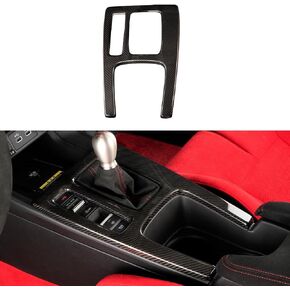 Red Black Carbon Fiber Center Console Gear Shift Panel Cover for 11th Gen Civic Type R FL5 Typer Central Control Panel Frame Overlay Gear Shifter knob Frame Cover(Red Black)