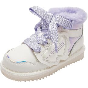 Balabala Little Girls' Fashion Warm Fur Hook and Loop Winter Boots