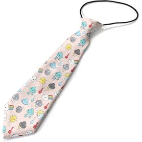 Toddler Size ( Kawaii Weather Forecast Colored ) Pre-Tied Adjustable Novelty Necktie, Fashion Conversational Neck Strap Ties for Boys and Children, for Wedding Parties Events