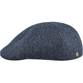 Sterkowski Rusty Duckbill Cap | Harris Tweed Flat Cap for Men and Women | 6 Panel Warm Breathable Scally Cap