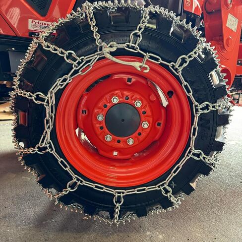 TireChain.com متوافق مع Galaxy Marathoner R-4 وTitan Trac Loader 27-8.50-15 تحميل 6 طبقات إطار على شكل حرف V-Bar وسلسلتين للإطارات in Saudi Arabia