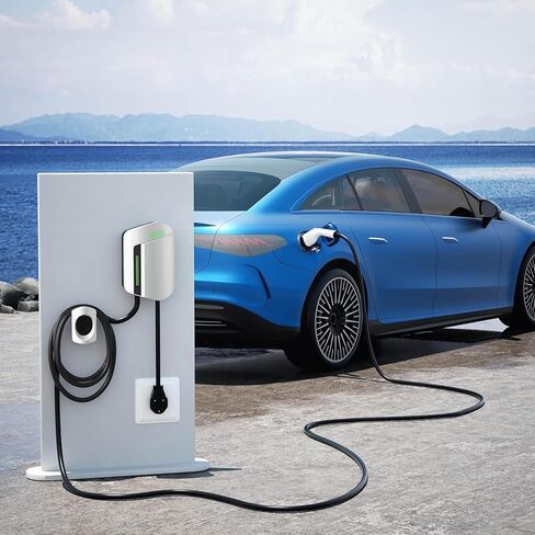 QPQ المستوى 2 شاحن EV 48Amp 240V 25FT كابل EV شواحن للمنزل المستوى 2، شاحن سيارة كهربائي داخلي / خارجي جدار محطات شحن السيارات الكهربائية مع NEMA 14-50 قابس لـ J1772 EVs in Saudi Arabia