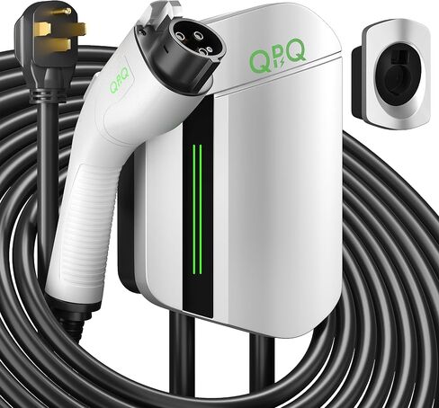 QPQ المستوى 2 شاحن EV 48Amp 240V 25FT كابل EV شواحن للمنزل المستوى 2، شاحن سيارة كهربائي داخلي / خارجي جدار محطات شحن السيارات الكهربائية مع NEMA 14-50 قابس لـ J1772 EVs in Saudi Arabia