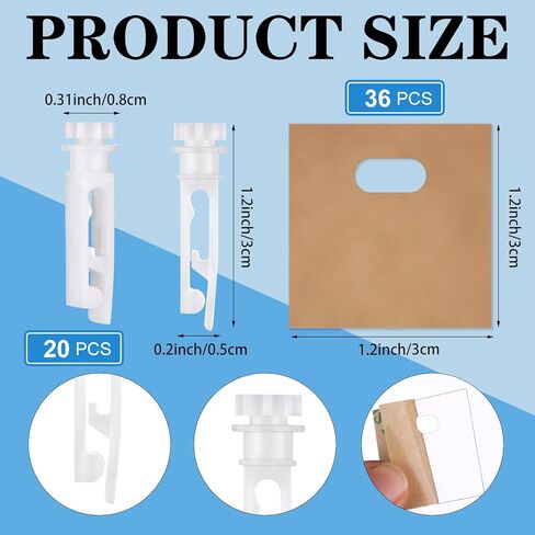 10 Pcs White Vertical Blind Replacement Slats PVC Vertical Blind Slats Replacement Parts with 36Pcs Clear Vertical Blind Repair Tabs and 20 Pcs Vertical Blind Replacement Stems in Kuwait