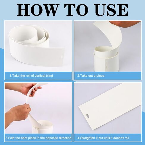 10 Pcs White Vertical Blind Replacement Slats PVC Vertical Blind Slats Replacement Parts with 36Pcs Clear Vertical Blind Repair Tabs and 20 Pcs Vertical Blind Replacement Stems in Kuwait