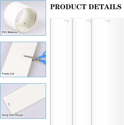 10 Pcs White Vertical Blind Replacement Slats PVC Vertical Blind Slats Replacement Parts with 36Pcs Clear Vertical Blind Repair Tabs and 20 Pcs Vertical Blind Replacement Stems in Kuwait