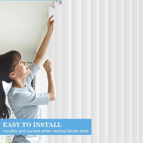 10 Pcs White Vertical Blind Replacement Slats PVC Vertical Blind Slats Replacement Parts with 36Pcs Clear Vertical Blind Repair Tabs and 20 Pcs Vertical Blind Replacement Stems in Kuwait