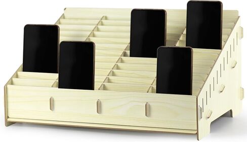 48 شبكة خشبية حامل هاتف الفصول الدراسية سطح المكتب إدارة الهاتف المحمول صندوق تخزين لمكتب المدرسة الفصول الدراسية in Kuwait