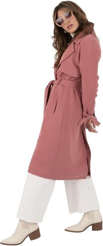 Nine West Women's Notch Collar Crepe Trench with Belt in Saudi Arabia