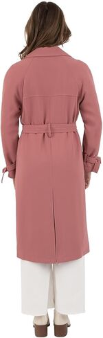 Nine West Women's Notch Collar Crepe Trench with Belt in Saudi Arabia