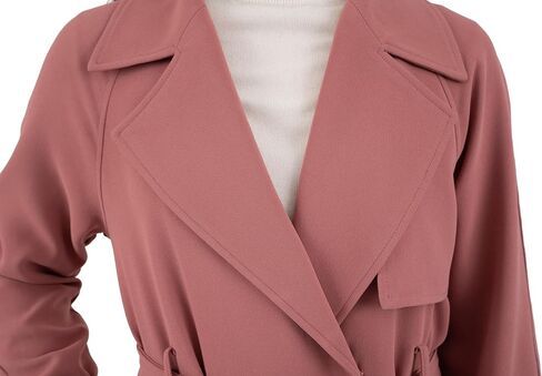 Nine West Women's Notch Collar Crepe Trench with Belt in Saudi Arabia
