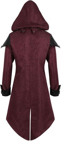 Inmeilifus Men's Medieval Costume Assassins Hoodie Steampunk Jacket Viking Cosplay Tailcoat Renaissance Vintage Halloween in Kuwait