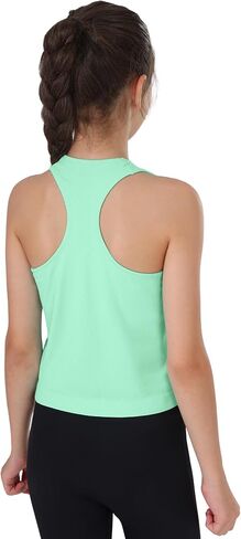 Attifall Grils Ribbed Tank Tops Racerback Seamless Crop Top for Teen Girl Athletic Workout Dance Tanks in Saudi Arabia