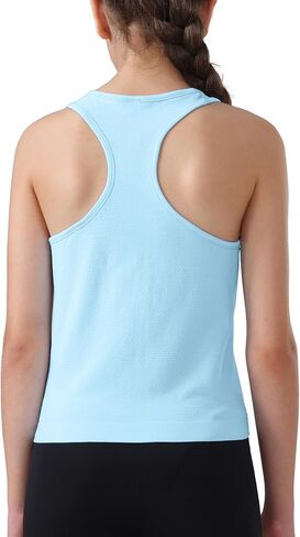 Attifall Grils Ribbed Tank Tops Racerback Seamless Crop Top for Teen Girl Athletic Workout Dance Tanks in Saudi Arabia