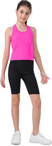 Attifall Grils Ribbed Tank Tops Racerback Seamless Crop Top for Teen Girl Athletic Workout Dance Tanks in Saudi Arabia