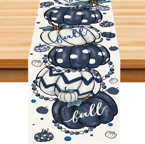 Fall Thanksgiving Table Runner, Maple Leaves Hello Fall Decorative Autumn Harvest Seasonal Holiday Table Runner Decoration for Farmhouse Kitchen Dinning Outdoor Home Party Decor 13x72in in Saudi Arabia