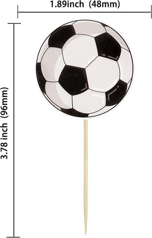 36Pcs Soccer Ball Cupcake Toppers Sports Theme Football Cupcake Food Toothpicks Baby Shower Cake Decorations for Sport Balls Theme Soccer Ball Kids Birthday Party Decorations in Saudi Arabia