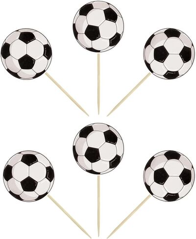 36Pcs Soccer Ball Cupcake Toppers Sports Theme Football Cupcake Food Toothpicks Baby Shower Cake Decorations for Sport Balls Theme Soccer Ball Kids Birthday Party Decorations in Saudi Arabia