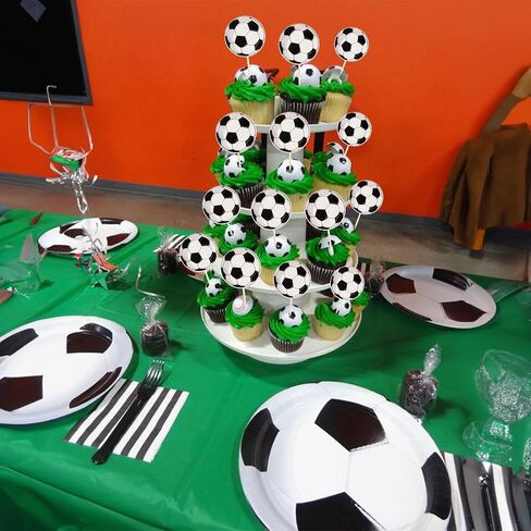 36Pcs Soccer Ball Cupcake Toppers Sports Theme Football Cupcake Food Toothpicks Baby Shower Cake Decorations for Sport Balls Theme Soccer Ball Kids Birthday Party Decorations in Saudi Arabia