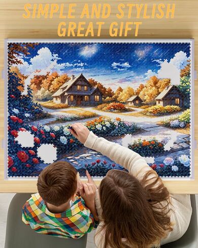 Nicpro 1500PCS Non-Wood Jigsaw Puzzle Board for Adults, Large Size 35 x 26 Inches Work Size Puzzle Table with Drawers and Cover Mat, Lightweight Puzzle Tray for Puzzle Storage in Saudi Arabia