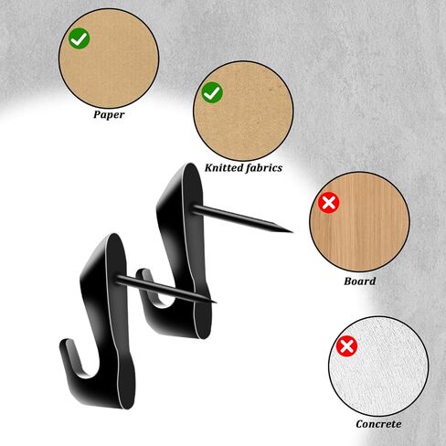 10pcs Cubicle Hooks for Fabric Panel Wall Clips, Push Pin Hooks Stainless Metal Cubicle Clip Office Cubicle Accessorie Cubicle Coat Hook for Wooden Wall Hanging Picture Clock Photo Frame Keychain in Saudi Arabia