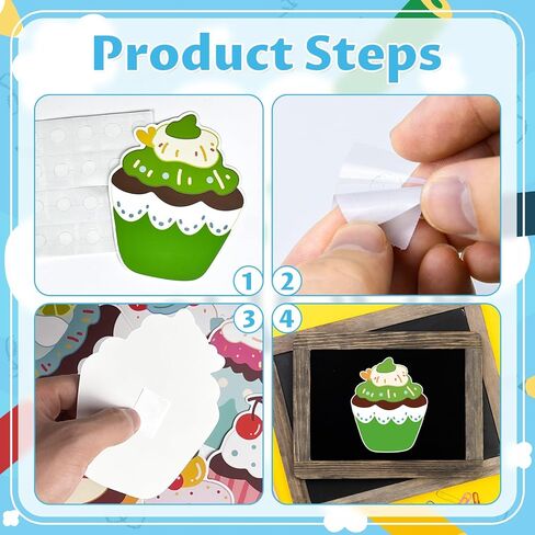 EMOME 40 PCS Birthday Bulletin Board Decorations Cutouts, Colorful Preschool Classroom Decorations, DIY Crafts Name Tags for Kids Teacher Student Back to School Supplies Decorations (Cupcake) in Kuwait