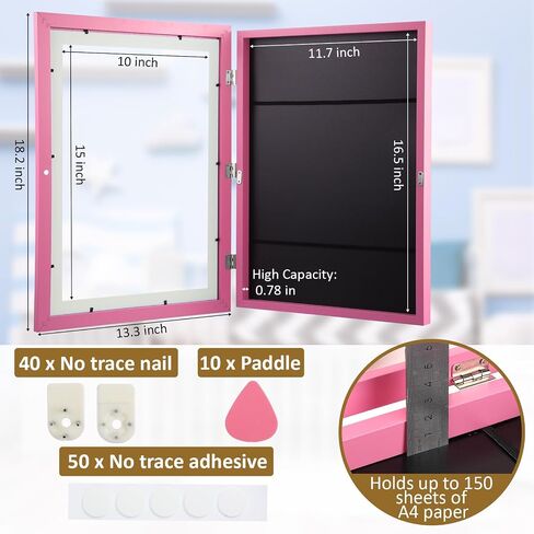 إطار عمل فني Sintuff 10 قطع مقاس 11.7 × 16.5 بوصة للأطفال مقاس A3 مغناطيسي بفتحة أمامية مع ورقة أكريليك وخطاف إطار صورة قابل للتغيير للأطفال رسم لوحة فنية in Saudi Arabia