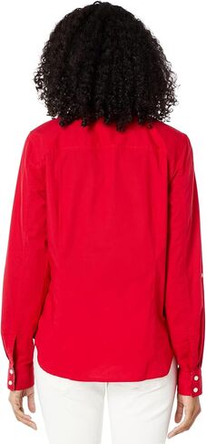 Tommy Hilfiger Women's Solid Button Collared Shirt With Adjustable Sleeves in Saudi Arabia