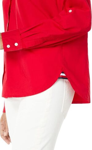 Tommy Hilfiger Women's Solid Button Collared Shirt With Adjustable Sleeves in Saudi Arabia