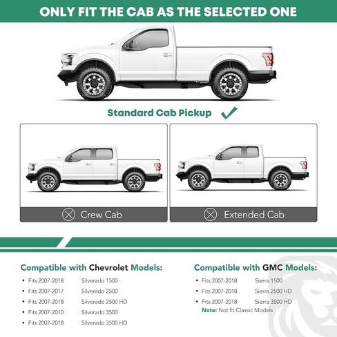 YHTAUTO 3 Inch Running Boards Side Steps Compatible with Chevy Silverado & GMC Sierra 1500/2500 HD/3500 HD, Standard/Regular Cab, Round Stainless Steel Polished Chrome Truck Cab Side Step Rails in Saudi Arabia