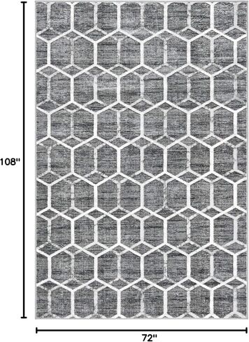 Rugs.com Lattice Trellis Collection Rug – 10 Ft Runner Blue Low-Pile Rug Perfect for Hallways, Entryways in Kuwait