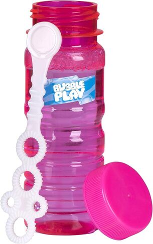 عبوة من 36 زجاجة فقاعات من BubblePlay - فقاعات بحجم 118 مل للأطفال، منفاخ عصا فقاعات بخمسة فتحات، محلول فقاعات مع عصا - لعبة صيفية خارجية، هدايا ممتعة لحفلات أعياد الميلاد in Saudi Arabia
