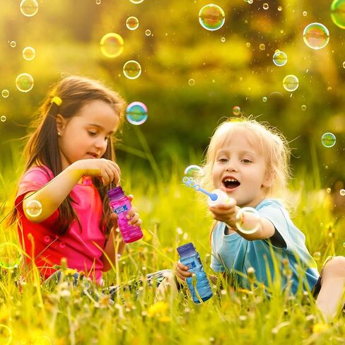 عبوة من 36 زجاجة فقاعات من BubblePlay - فقاعات بحجم 118 مل للأطفال، منفاخ عصا فقاعات بخمسة فتحات، محلول فقاعات مع عصا - لعبة صيفية خارجية، هدايا ممتعة لحفلات أعياد الميلاد in Saudi Arabia
