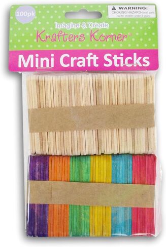 100 عصا حرفية صغيرة - خشب ملون وطبيعي in Kuwait