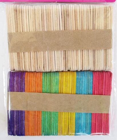 100 عصا حرفية صغيرة - خشب ملون وطبيعي in Kuwait