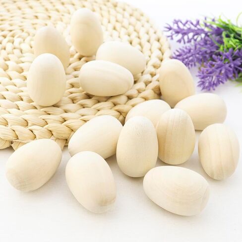 TCOTBE 15 قطعة من زخارف بيض عيد الفصح الخشبية الناعمة لعيد الفصح الخشبية غير المكتملة، حشو سلة بيض عيد الفصح الخشبية لتزيين الحرف اليدوية والصباغة in Kuwait