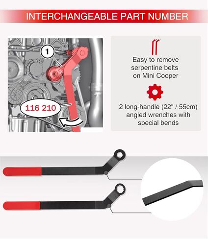 2 حزمة 1016 اعوج حزام الموتر وجع مجموعة أدوات لجميع 2007+ ميني كوبر مع محركات N12، N14، N16، N18 in Kuwait