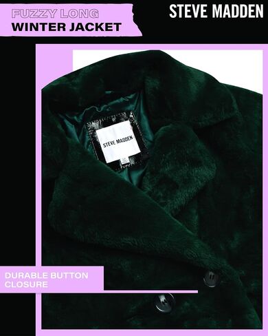 Steve Madden Women's Fur Coat - Cozy Faux Fur Coat for Women - Warm Fuzzy Long Womens Winter Coat and Down Jacket (S-XL) in Saudi Arabia