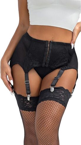 أحزمة رباط من الدانتيل لارتفاعات الفخذين بالإضافة إلى حجم حزام الحمالات مجموعة حزام الرباط ملابس داخلية مثيرة مع 6 أشرطة زلة in Kuwait