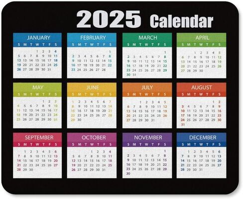 تقويم لوحة الماوس 2025، تقويمات لوحات ماوس الكمبيوتر، حصيرة مكتب مطاطية غير قابلة للانزلاق، لوحة مفاتيح ألعاب مكتبية (9.45 × 7.87 بوصة) in Kuwait